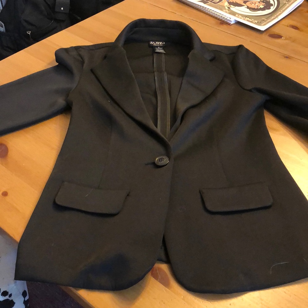 Soho woman’s blazer, small. Black, single button